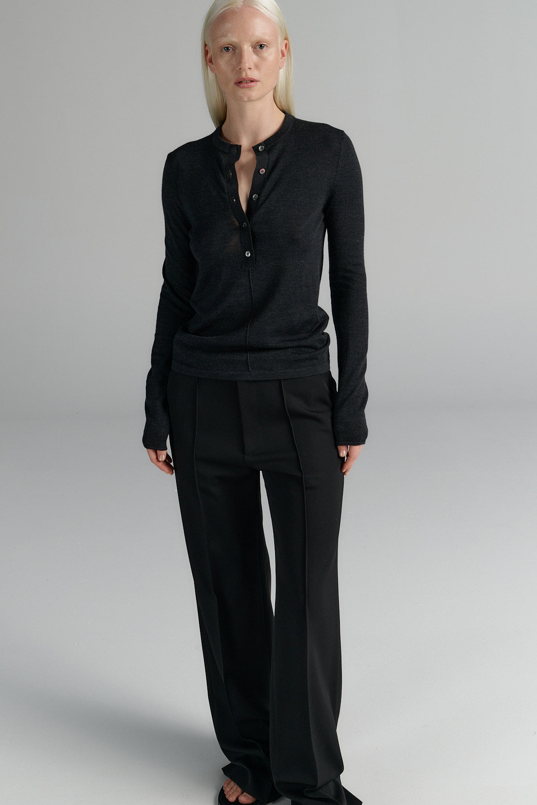 Henley | Merino Wool | Dark Grey