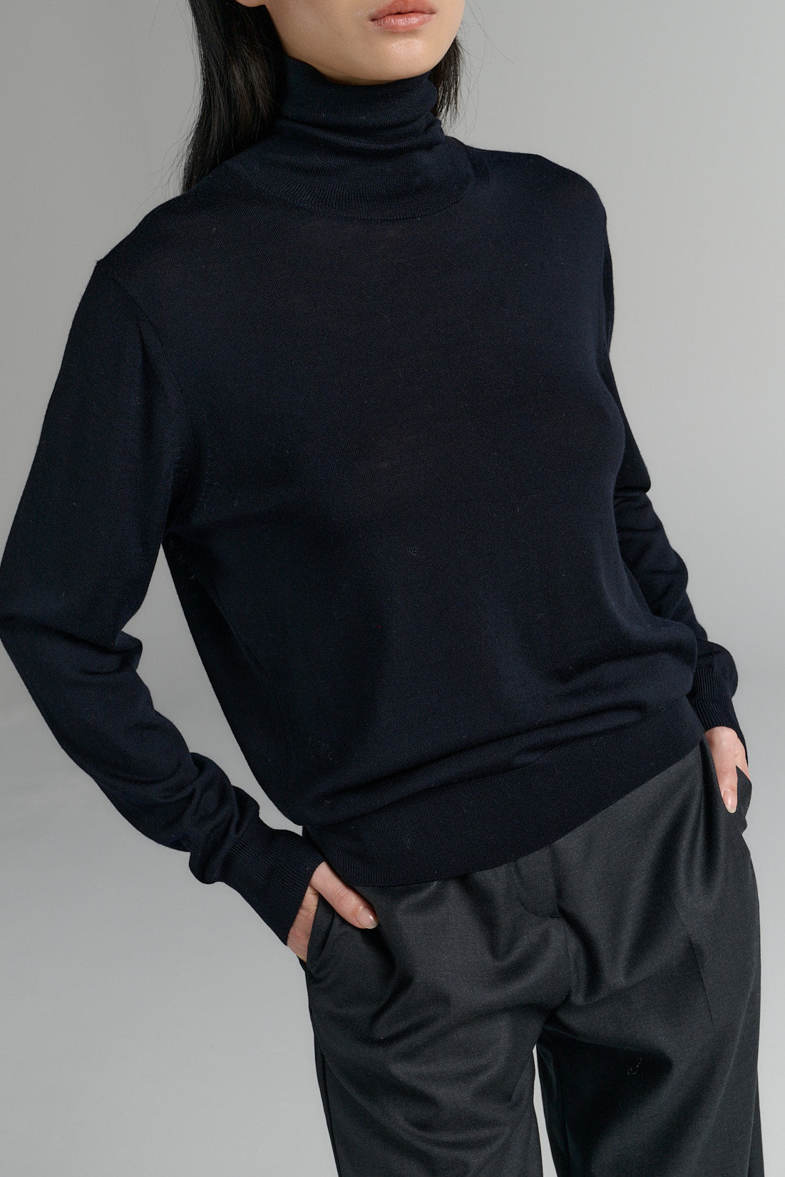 Turtle Neck | Merino Wool | Navy