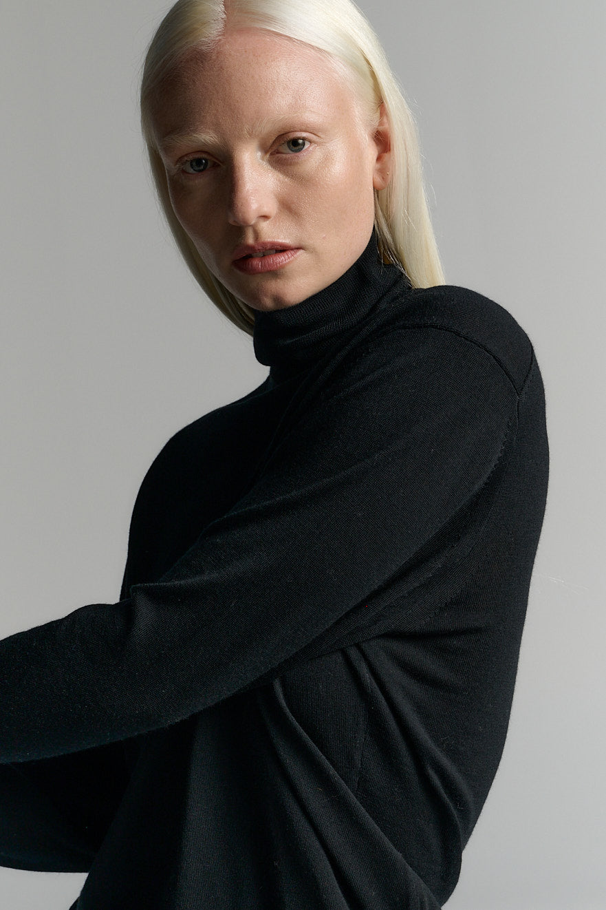 Turtle Neck | Merino Wool | Black