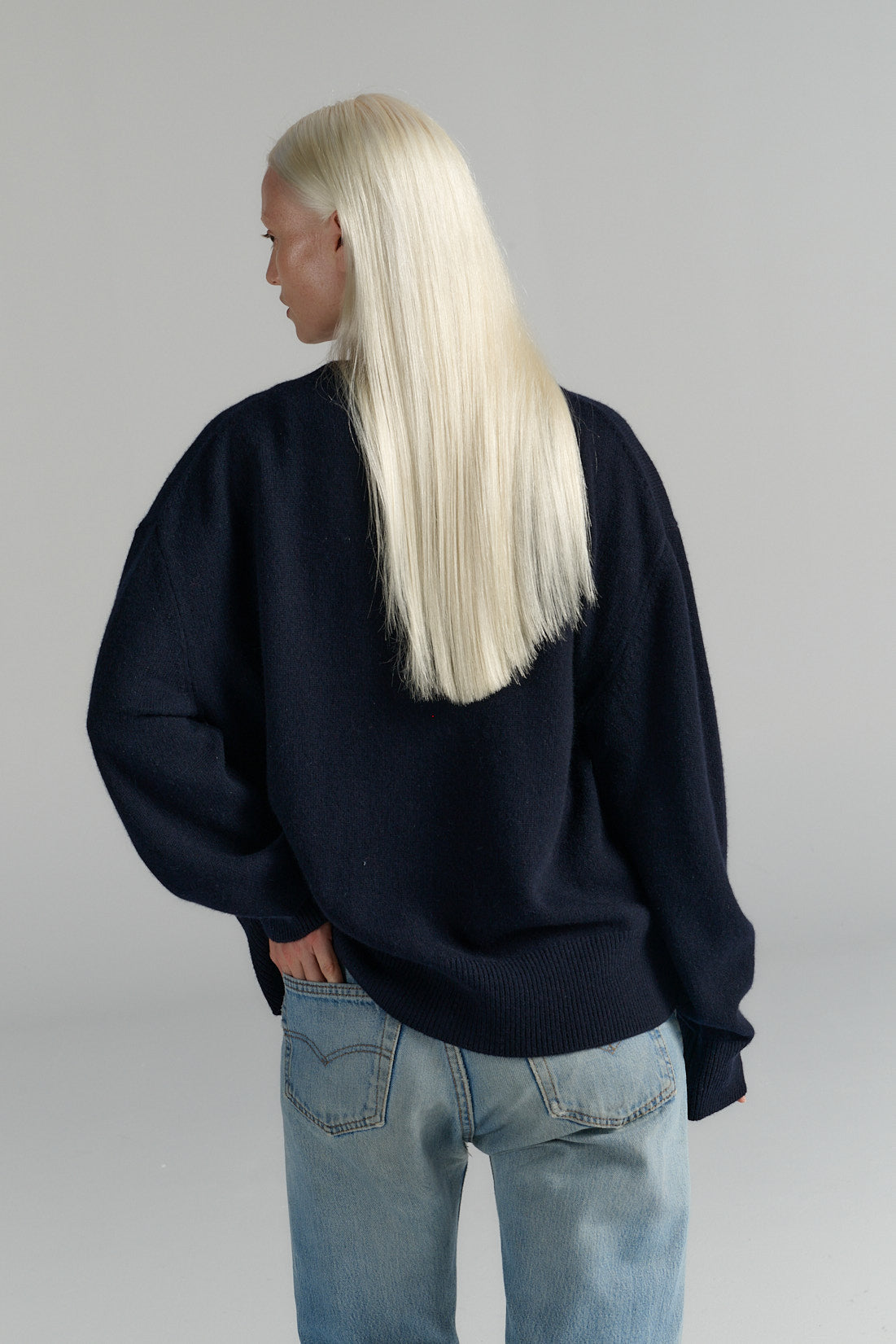 Heavy Cardigan | Wool Cashmere | Navy