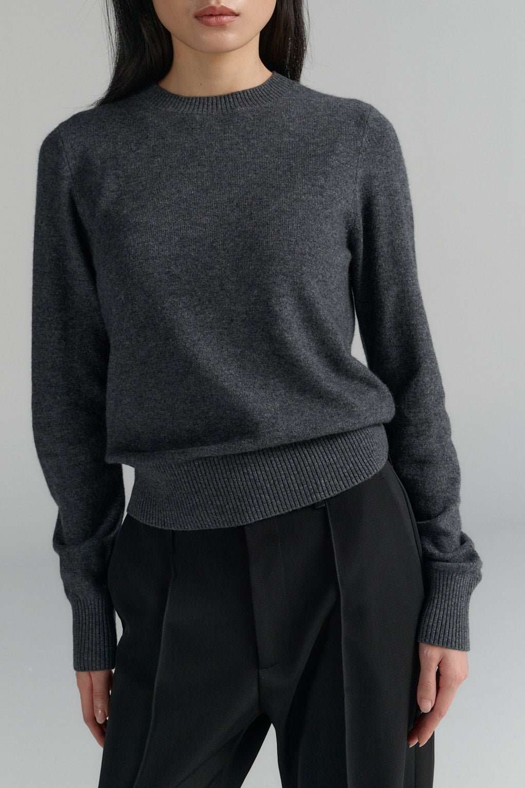 Crew | Wool Cashmere | Mid Grey