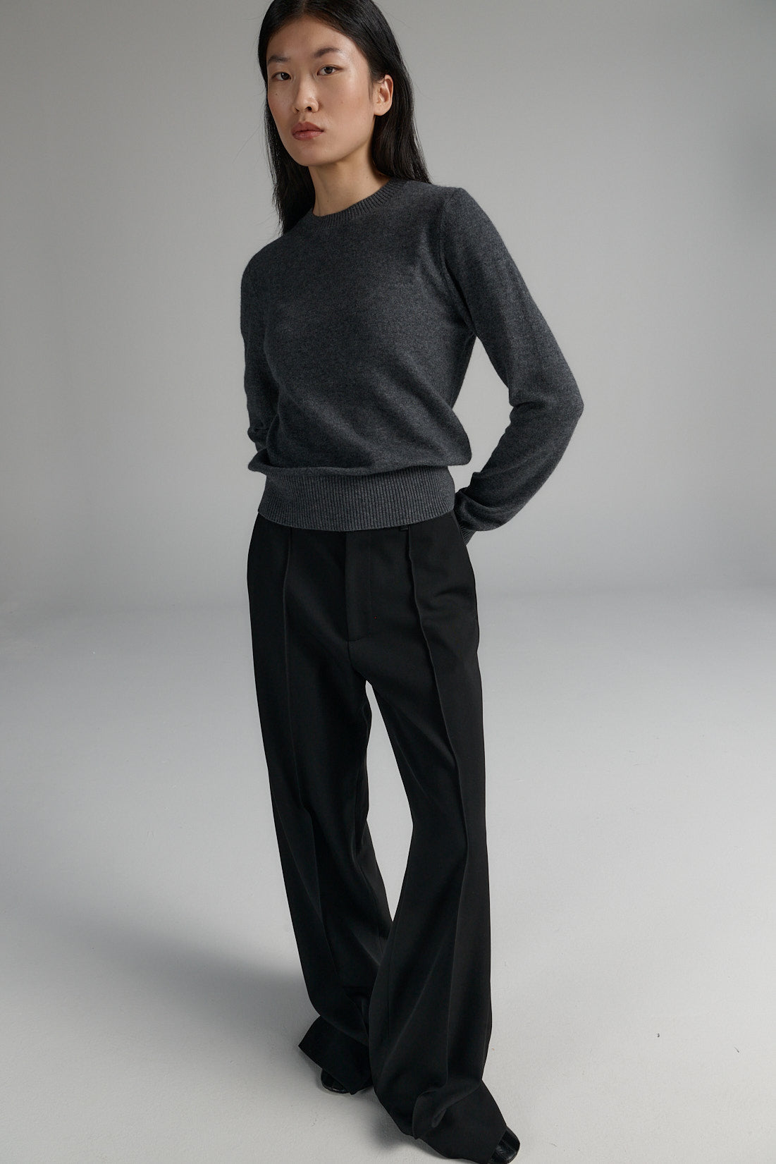 Crew | Wool Cashmere | Mid Grey