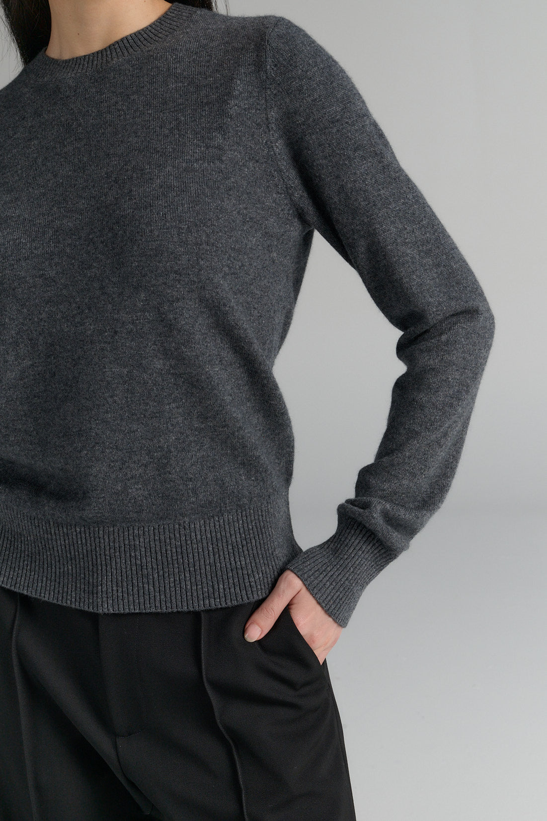 Crew | Wool Cashmere | Mid Grey
