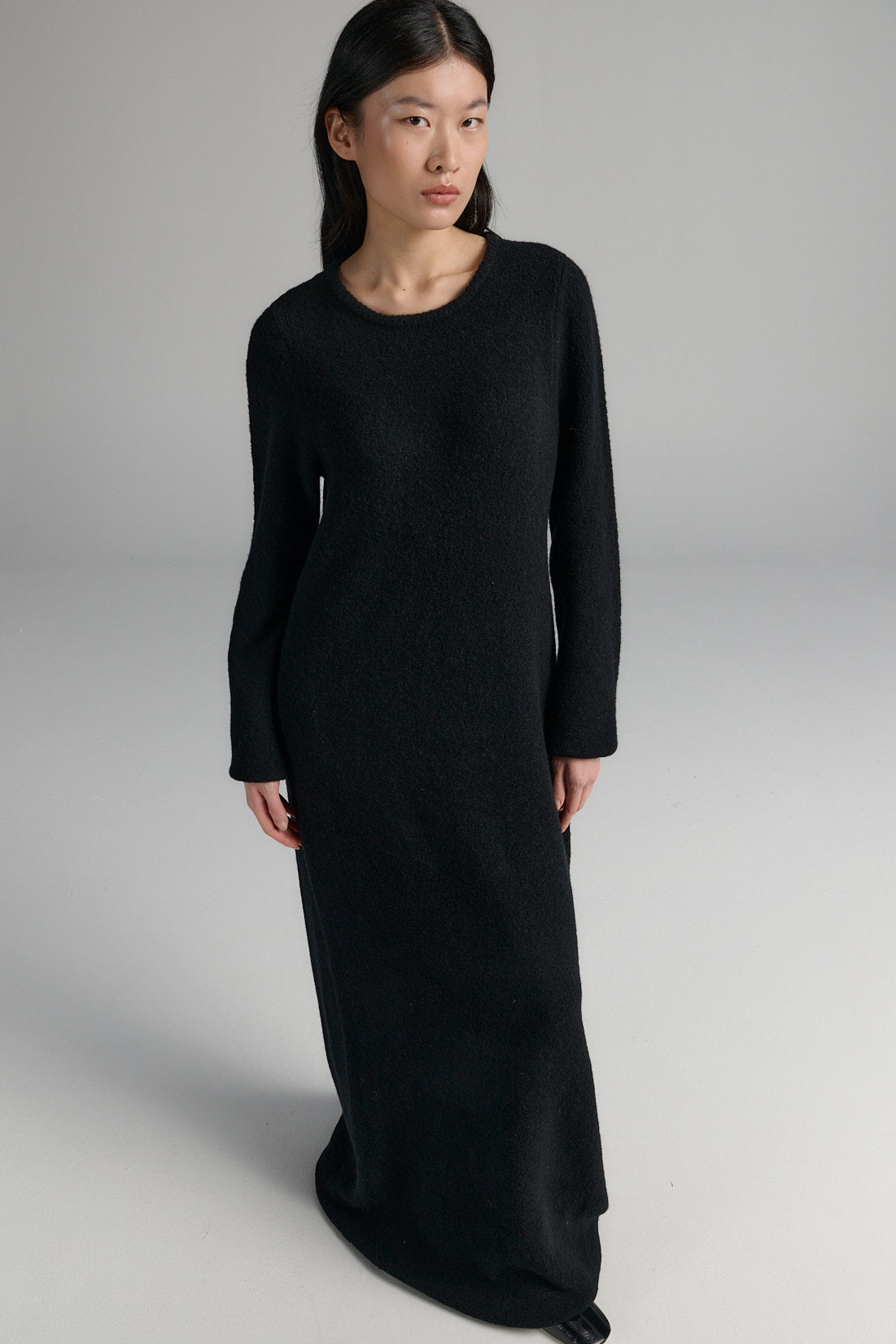 Boucle Dress | Wool Blend | Black