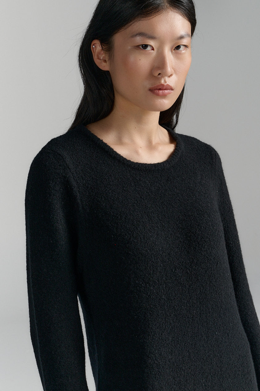 RHEA139. Boucle Dress. Black