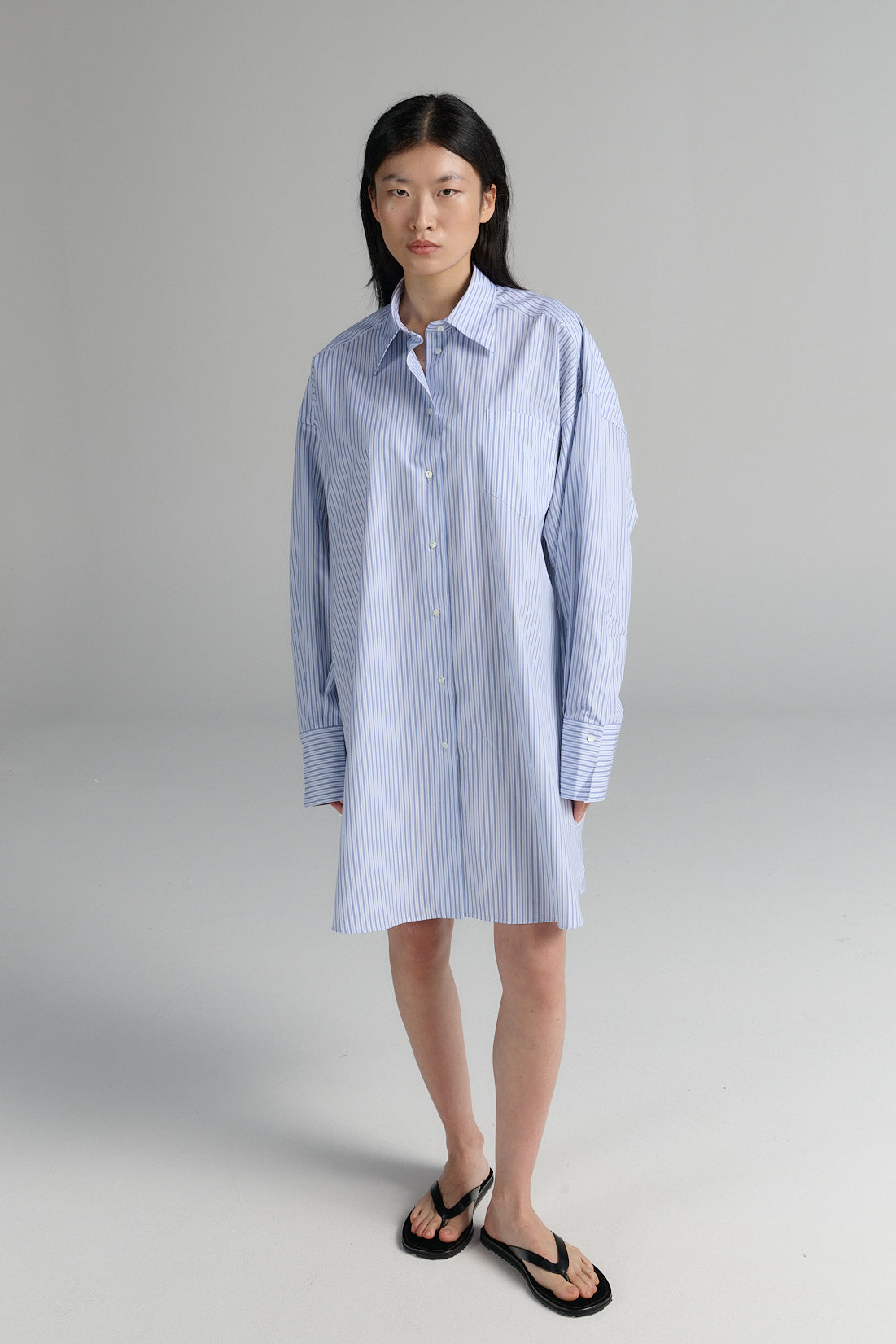 Shirt Dress | Egyptian Cotton | Blue Stripe