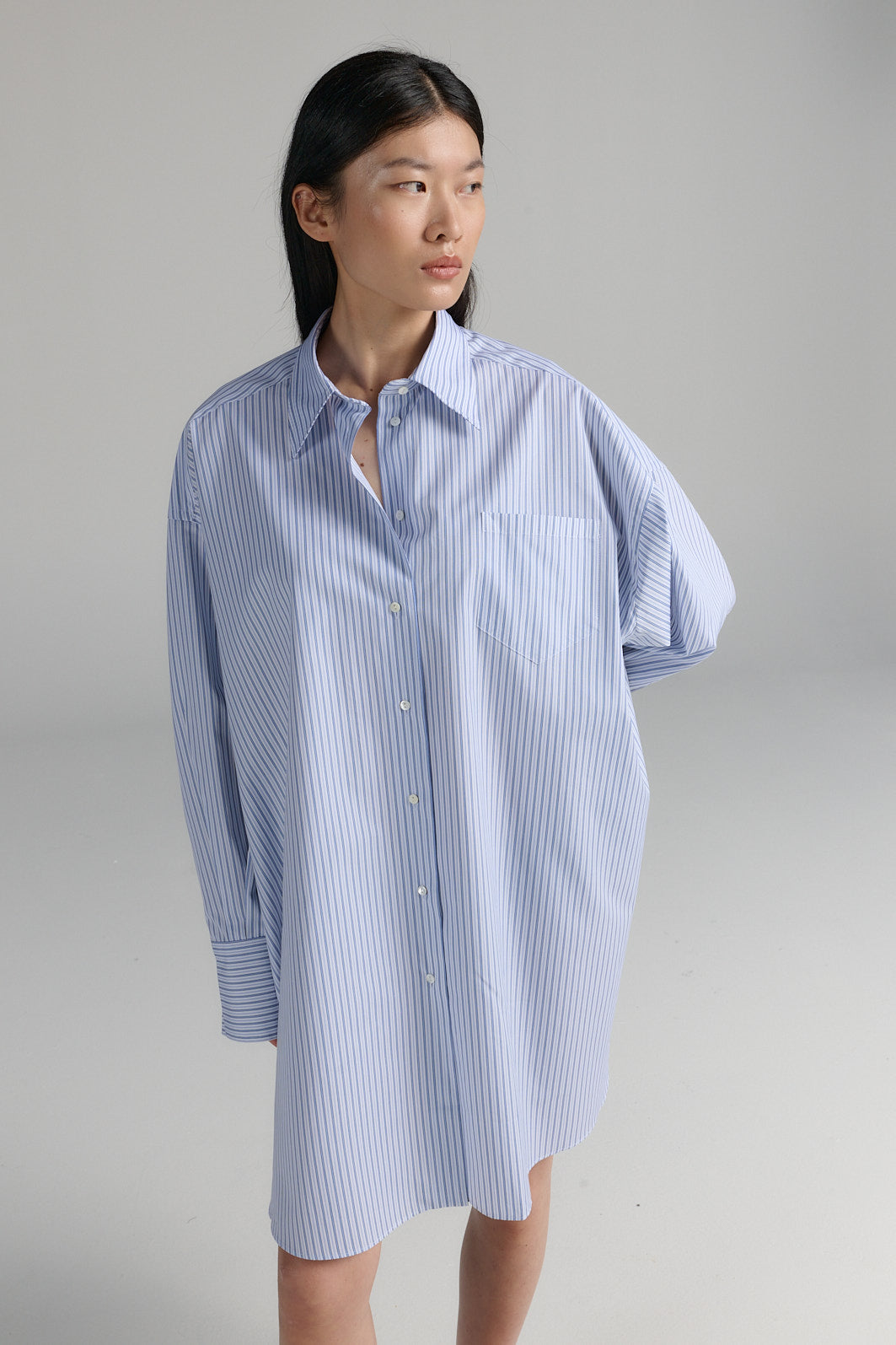 Shirt Dress | Egyptian Cotton | Blue Stripe