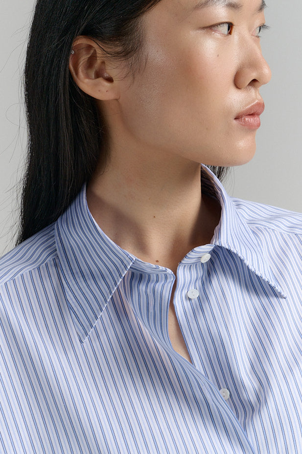 Shirt Dress | Egyptian Cotton | Blue Stripe