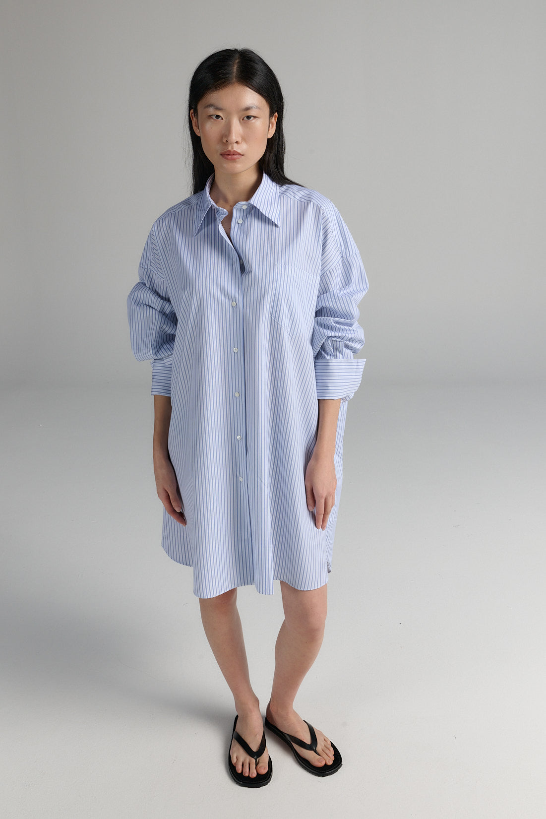 Shirt Dress | Egyptian Cotton | Blue Stripe