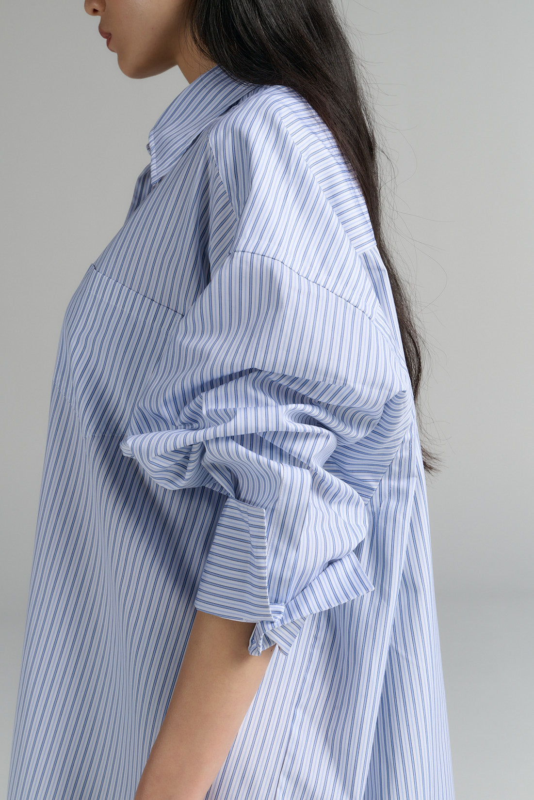 Shirt Dress | Egyptian Cotton | Blue Stripe