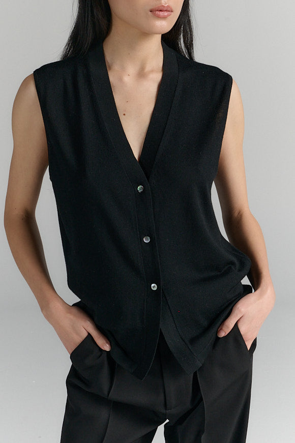 Vest | Lightweight Merino Wool | Black