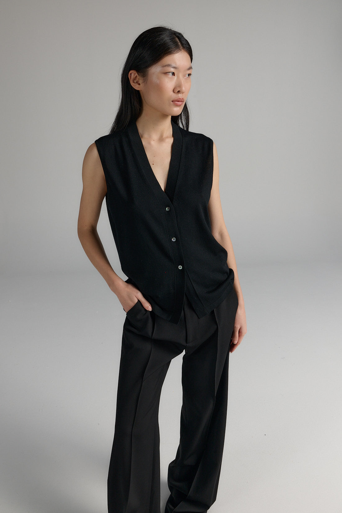 Vest | Lightweight Merino Wool | Black