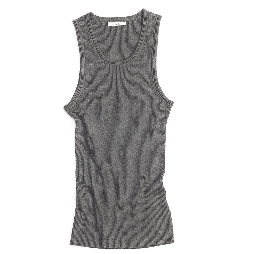 Ribbed Tank | Cotton Cashmere | Grey