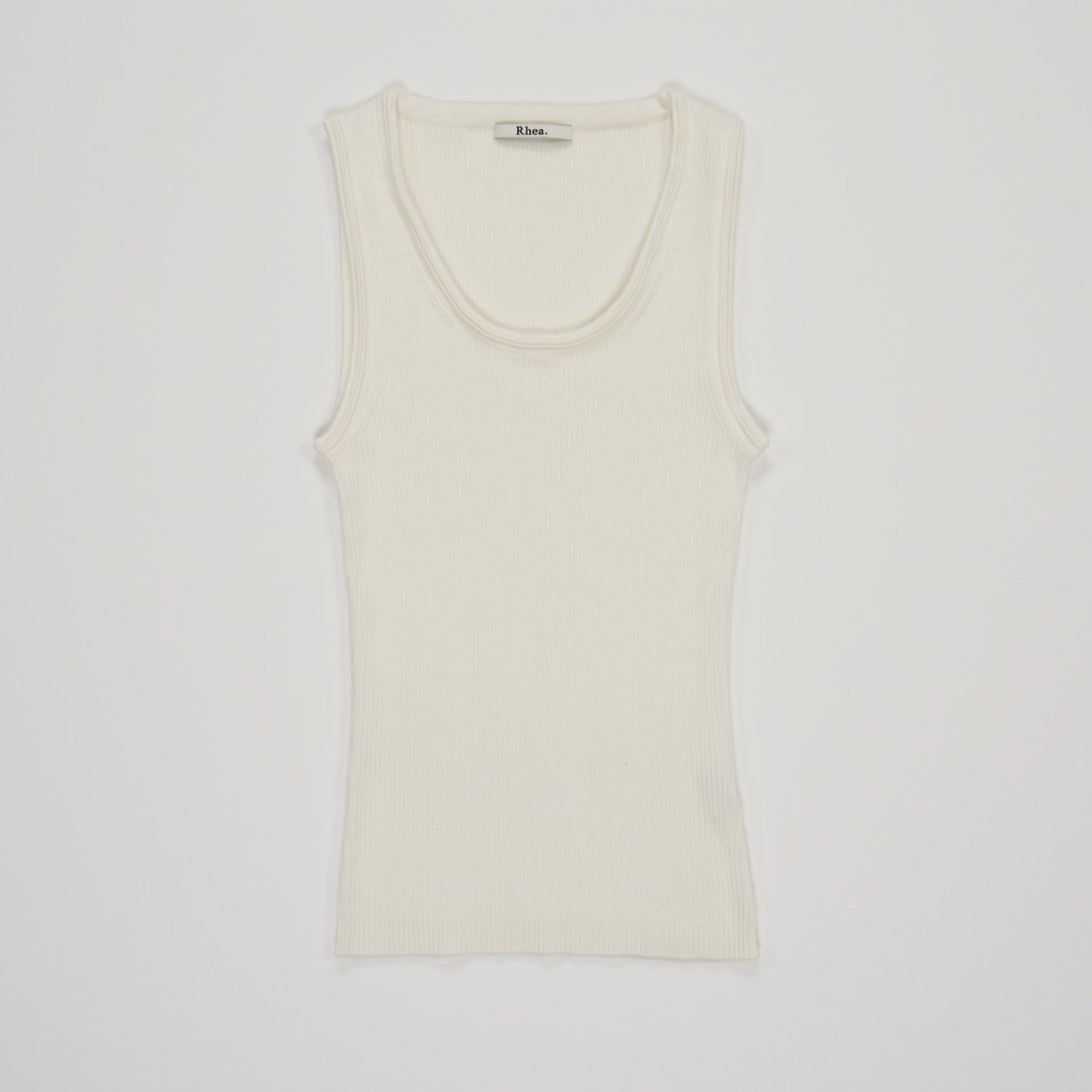 RHEA149 | Ribbed Tank | Cotton Cashmere | Off White