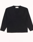 Double Knitted V | Merino Wool | Black