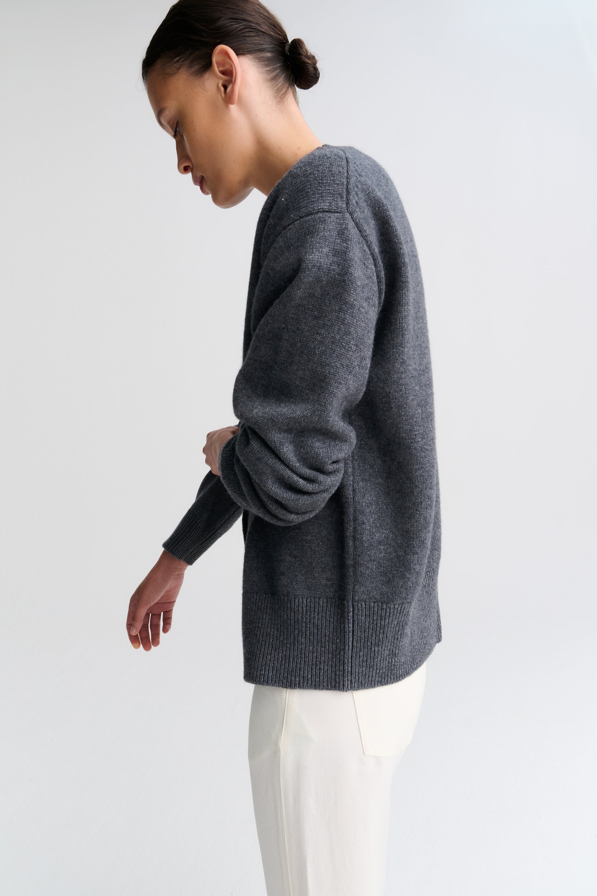 Heavy Cardigan | Wool Cashmere | Grey