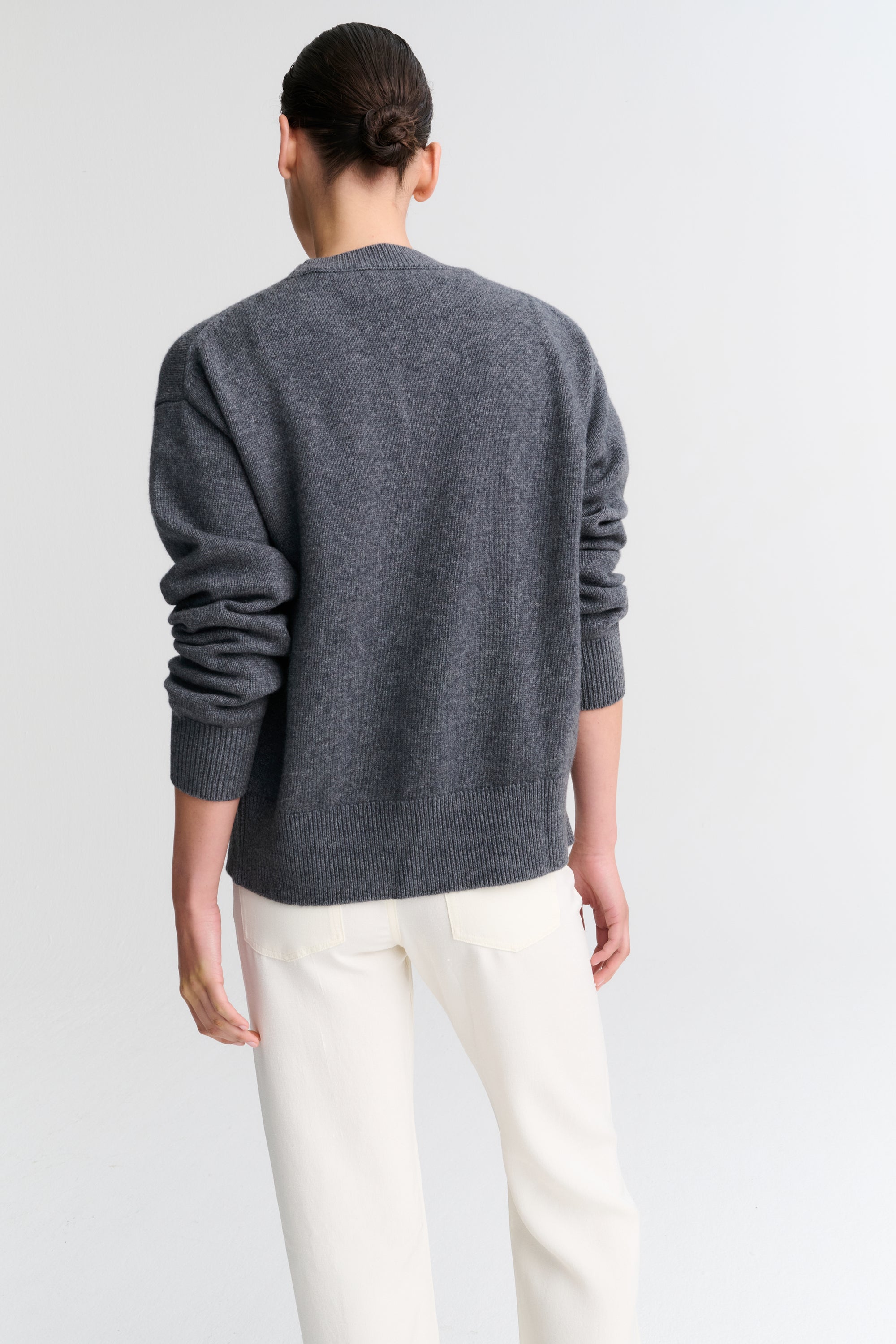 Heavy Cardigan | Wool Cashmere | Grey