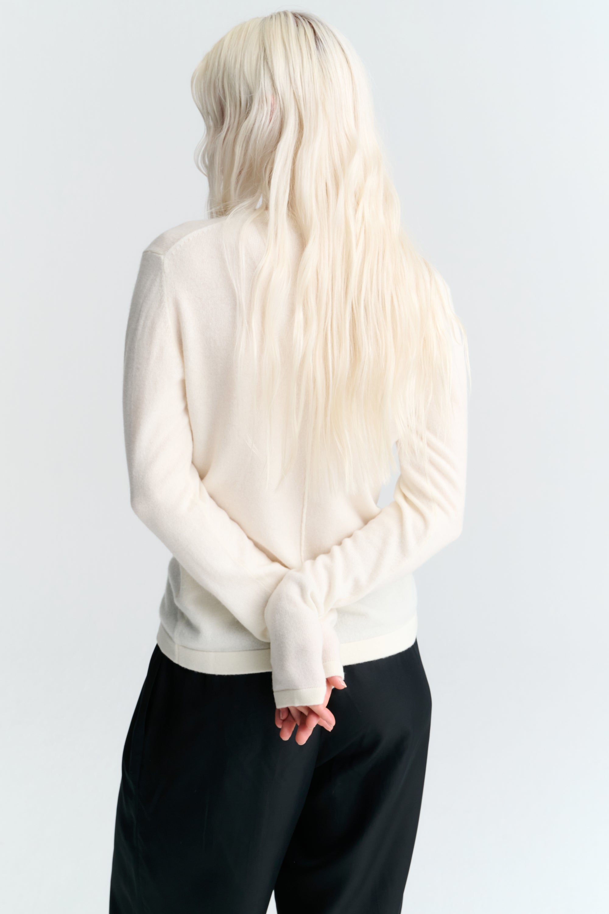 RHEA181 | V Cardigan | Wool Cashmere | Off White