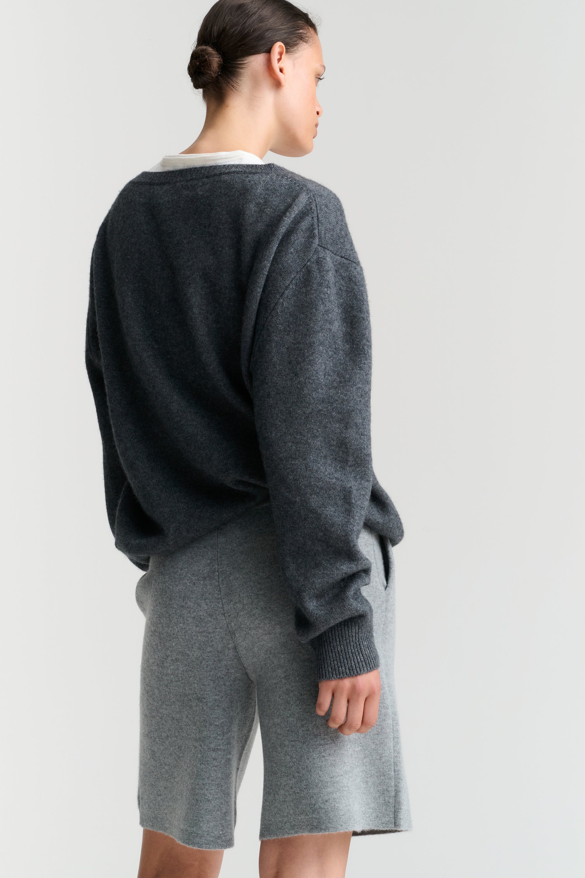 V Neck | Wool Cashmere | Grey