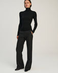 Ribbed Turtleneck | Merino Wool | Black