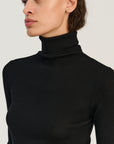 Ribbed Turtleneck | Merino Wool | Black