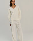 Double Knitted V | Merino Wool | Offwhite