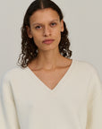 Double Knitted V | Merino Wool | Offwhite