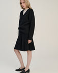 Double Knitted V | Merino Wool | Black