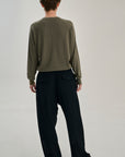 SW35.07 | High V Neck | Dark Grey | Silk Wool Cashmere