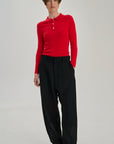 SW32.13 | Rib Polo | Lyocell Wool | Red