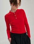 SW32.13 | Rib Polo | Lyocell Wool | Red