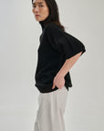 SW30.01 | Zip Polo | Lyocell Wool | Black