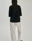 SW30.01 | Zip Polo | Lyocell Wool | Black