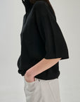 SW30.01 | Zip Polo | Lyocell Wool | Black