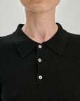 SW32.01 | Rib Polo | Lyocell Wool | Black