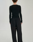 Rib Longsleeve T | Merino Wool | Black