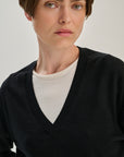 V Neck | Merino Wool | Black