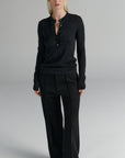 RHEA137 | Henley | Merino Wool | Dark Grey
