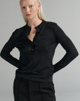 RHEA137 | Henley | Merino Wool | Dark Grey