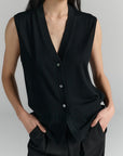 Vest | Lightweight Merino Wool |  Black