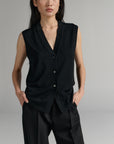 Vest | Lightweight Merino Wool |  Black