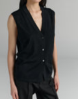 Vest | Lightweight Merino Wool |  Black