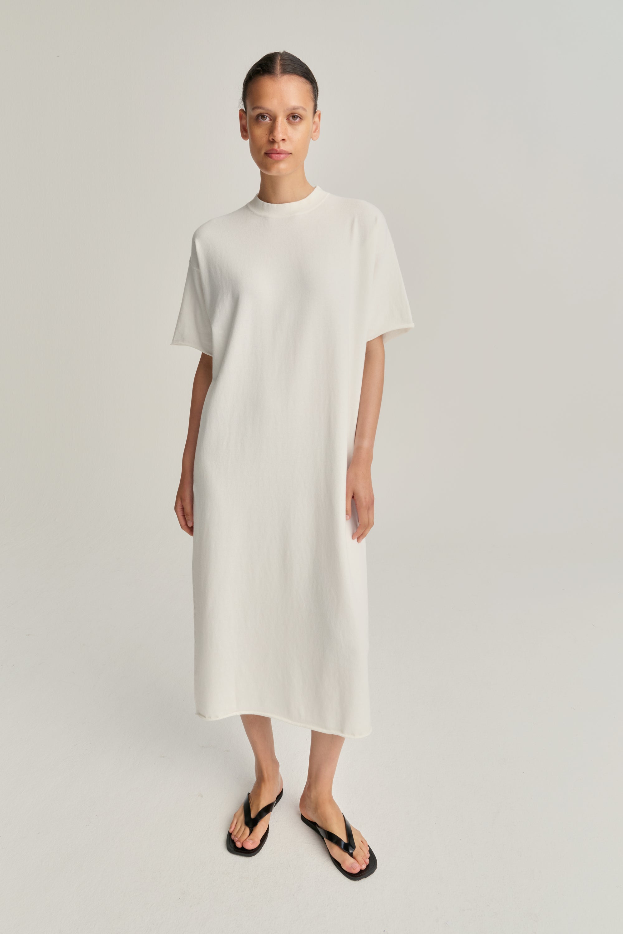 TShirt Dress | Cotton Cashmere | Off White Rhea. TShirt Dress | Cotton Cashmere | Off White Rhea.
