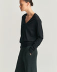 V Neck | Merino Wool |  Black