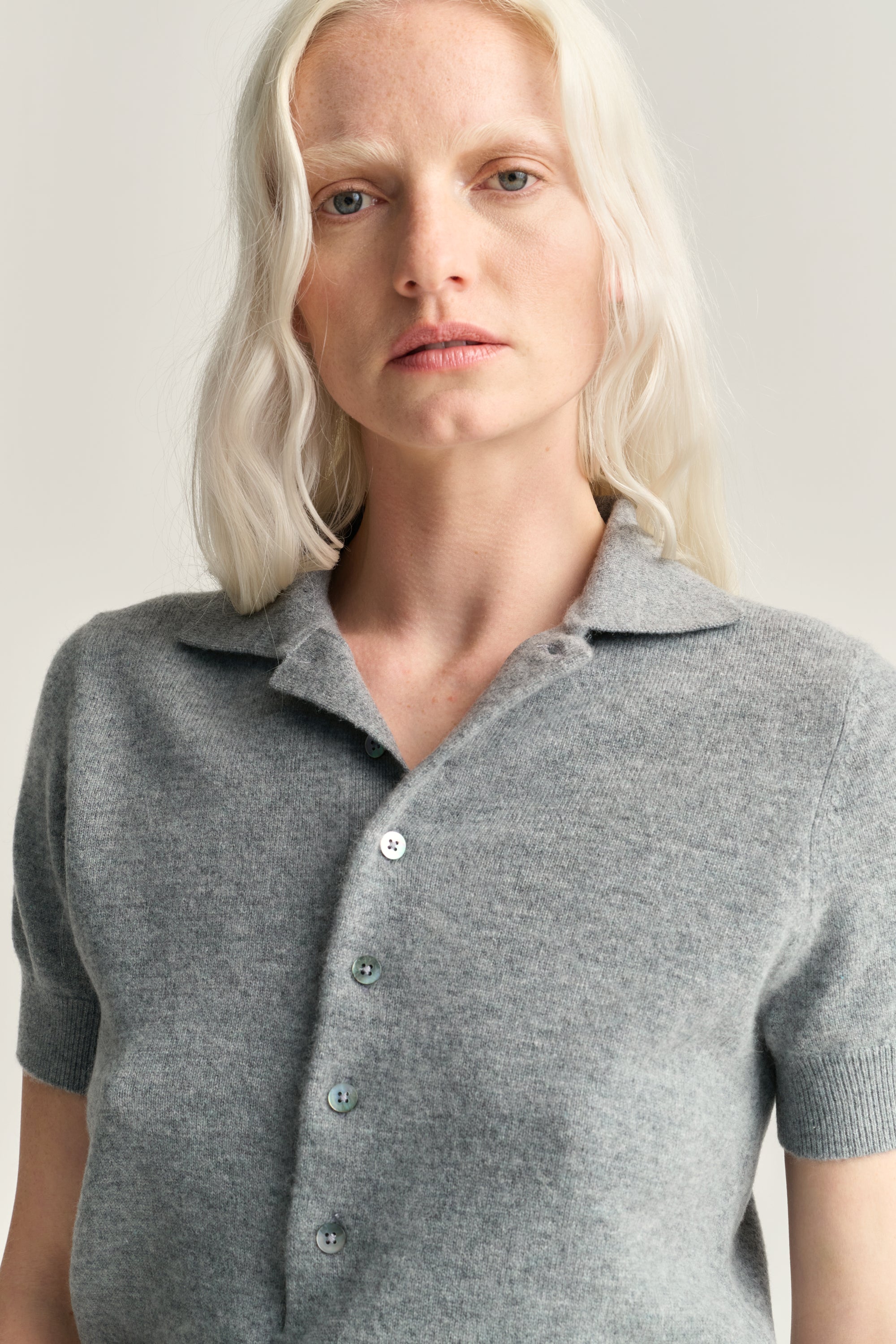 SW20.05 | Polo | Wool Cashmere | Mid Grey
