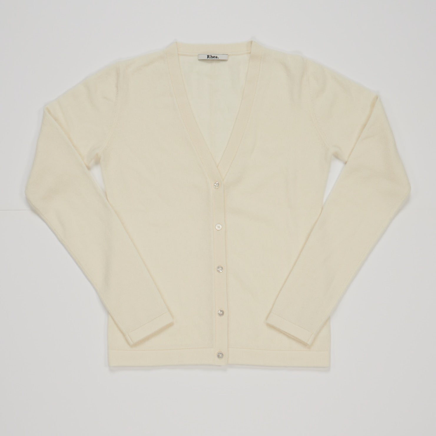 RHEA181 | V Cardigan | Wool Cashmere | Cream