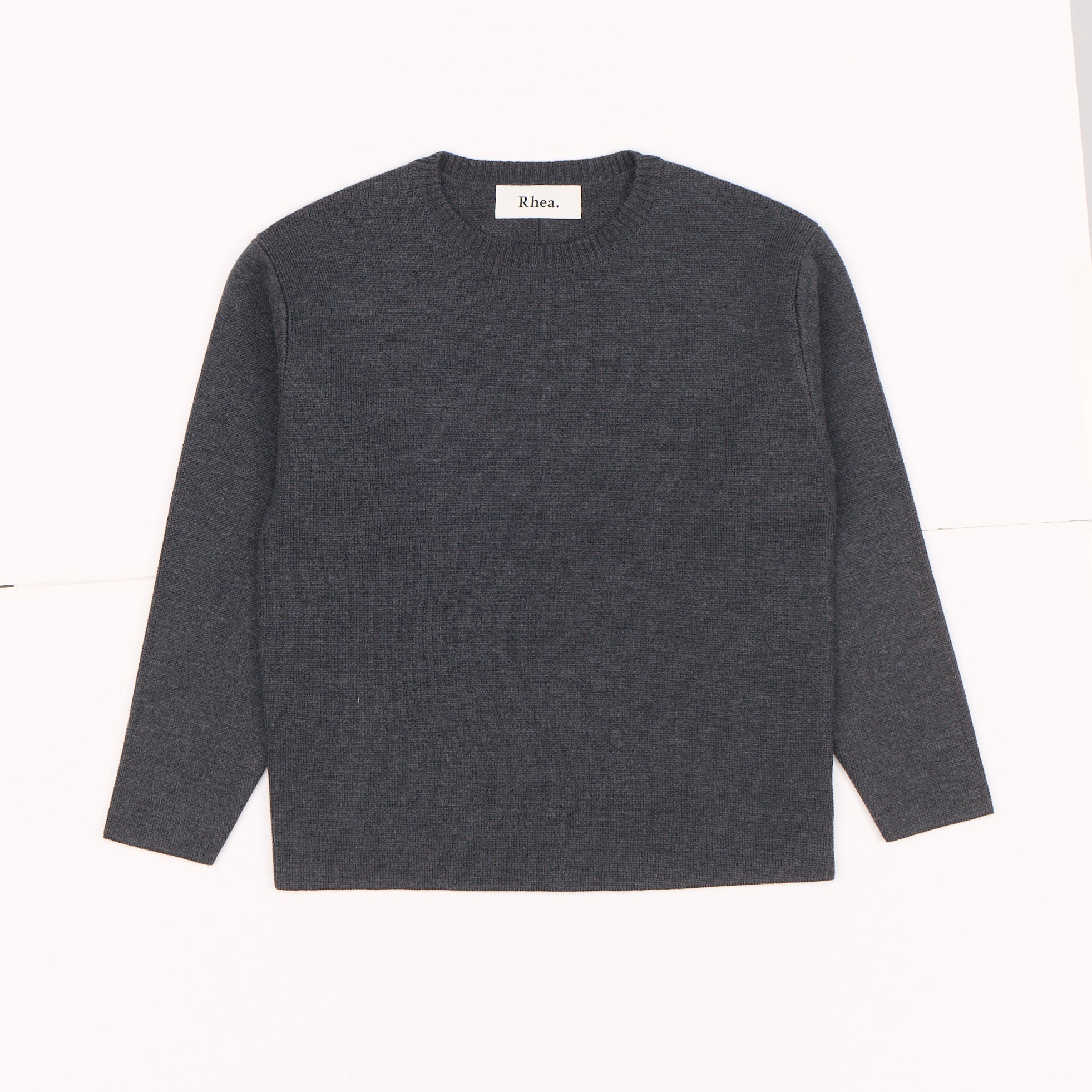 Double Knitted Crew | Merino Wool | Dark Grey