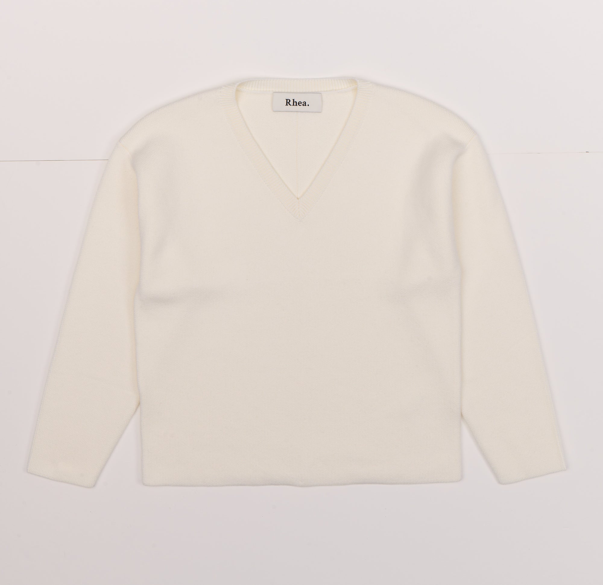 Double Knitted V | Merino Wool | Offwhite