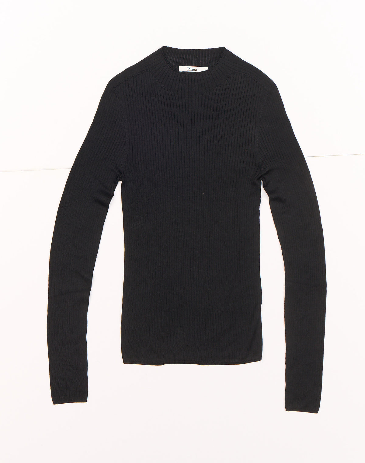 SW12.01 | Rib Crew | Black | Pure Silk