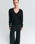 V Neck | Merino Wool |  Black